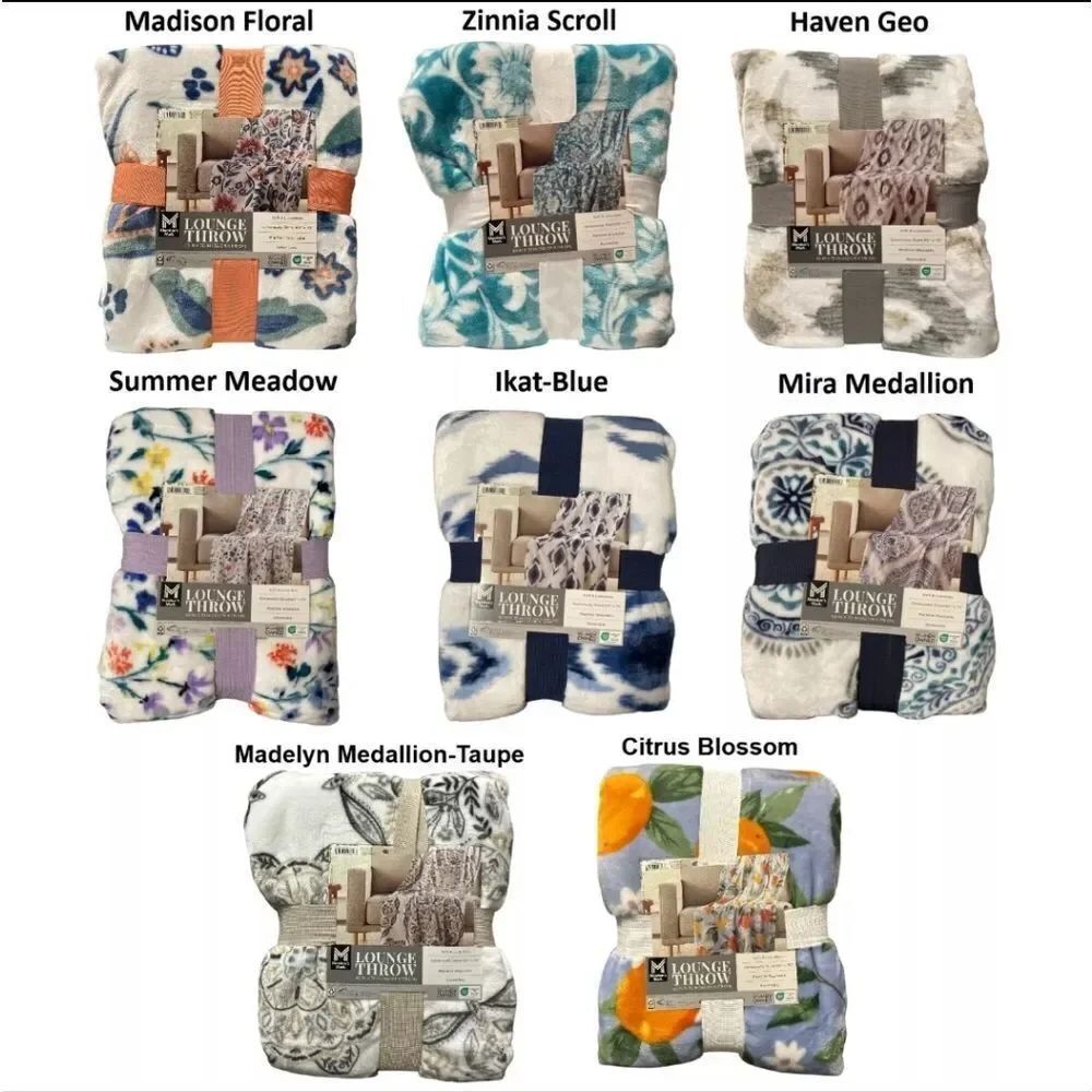 BRAND NEW MEMBER'S MARK REVERSIBLE OVERSIZED VELVETY SOFT LOUNGE THROW BLANKET,